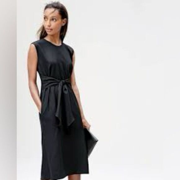 J. Crew Dresses & Skirts - J. Crew Black Overtime Dress in Super Wool Sleeveless Size 00